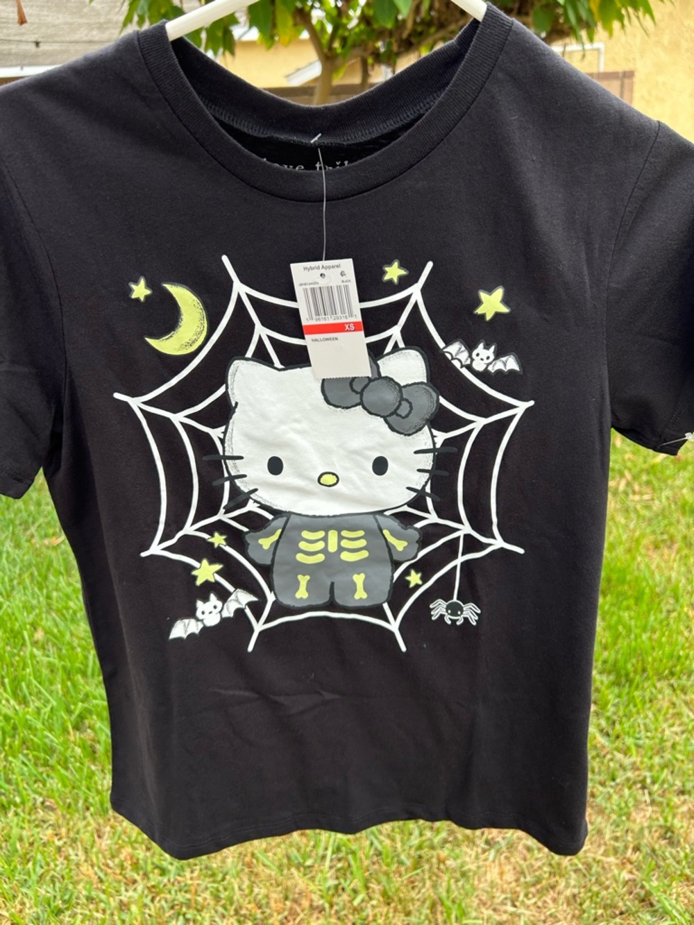 Sanrio Hello Kitty Black Glow-Accent Halloween Tee